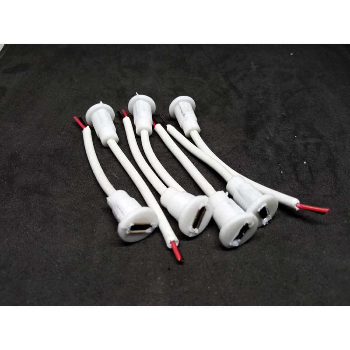 Picture of 5Pcs- CABLES With MICRO USB FEMALE Socket BETTER Quality Smart Work Panel Mount Micro USB Female Socket To Open End With Cables Connector DIY