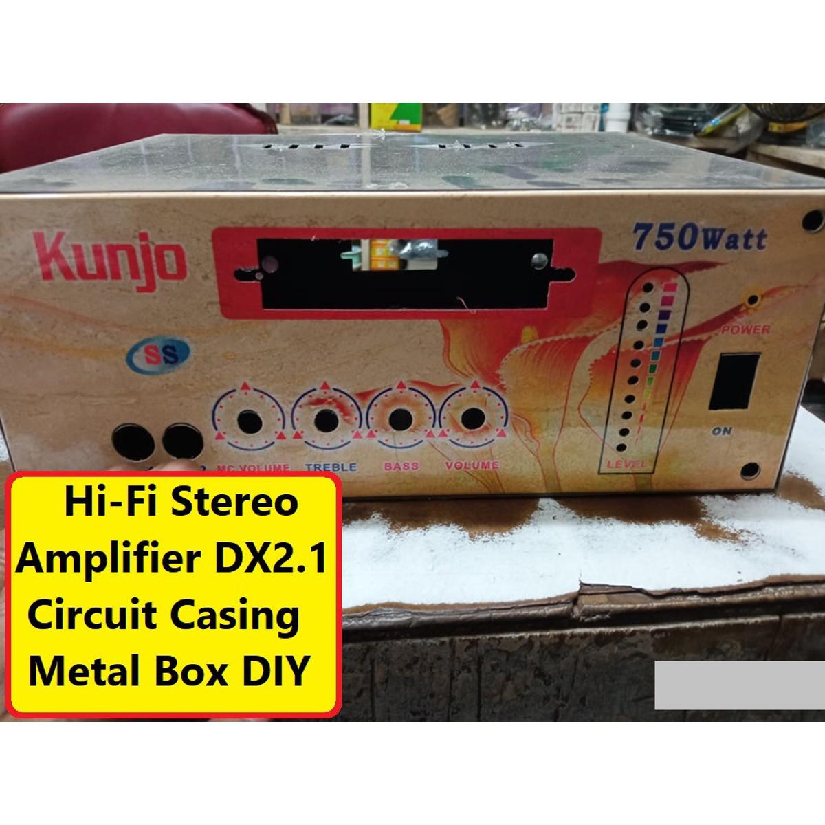 Picture of 4CH FAT Style DX-2.1 4 TRANSISOTR Amplifier Box 4 Channel Power Amplifiers For 4 Volume Base Tone MP3 MP5 Circuit Audio Circuit Casing Metal Box DIY Case
