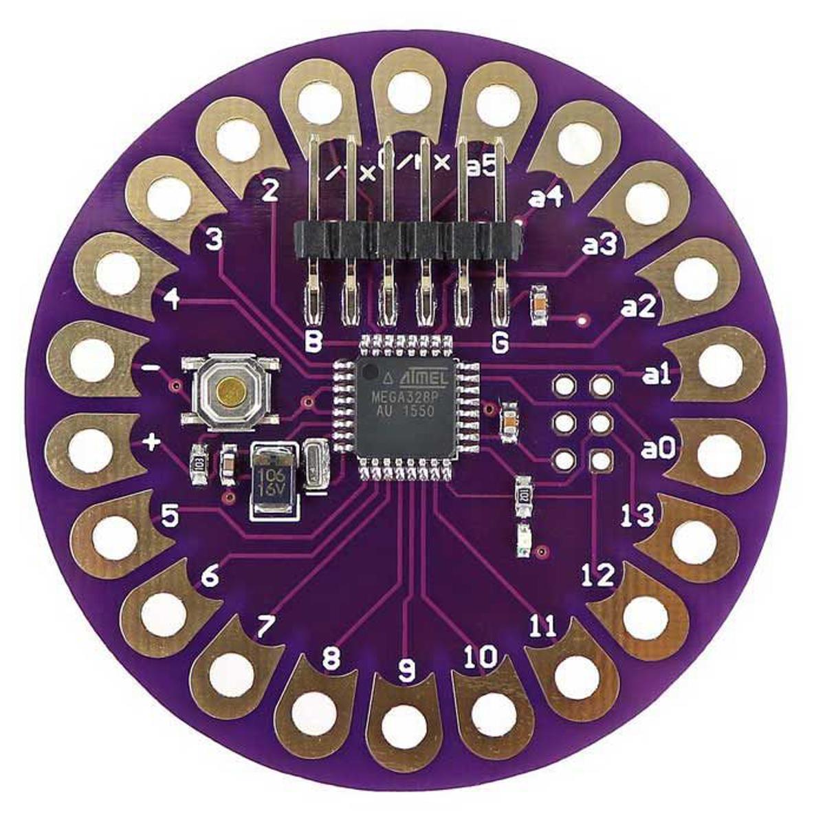 Picture of LILYPAD Arduino Lilypad 328 Main Board Arduino LilyPad 328 ATmega328P Main Board 16M Compatible With Arduino 5Pin Leads Header Cables Connectors