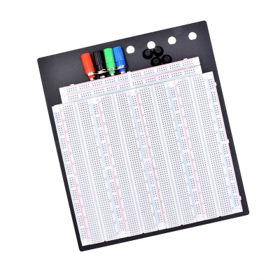 Picture of GAINT BREADBOARD 3220 Breadboard Giant Solderless 3220 Tie Points Pin Leads Brass Metal Clips White Bread Board With Plate & Binding Post