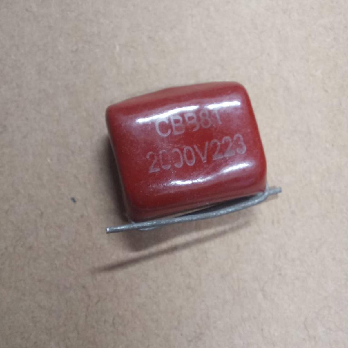 Picture of 3Pcs- METALLIZED 223j 2KV Metallized 223j 2KV Polypropylene Capacitor Mylar 22nF Polyester Film Capacitors 2 Pin Leads Terminals Connections Leg