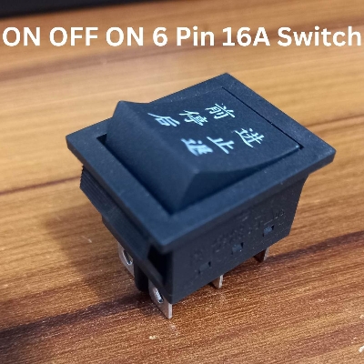 Picture of POWER TRIGGER Rocker Switch 6 Pin 16A 250V 3 Positions DPDT ON OFF ON Switch 6Pin Rocker Switch Car Auto Power Switch Rocker Reset Switches