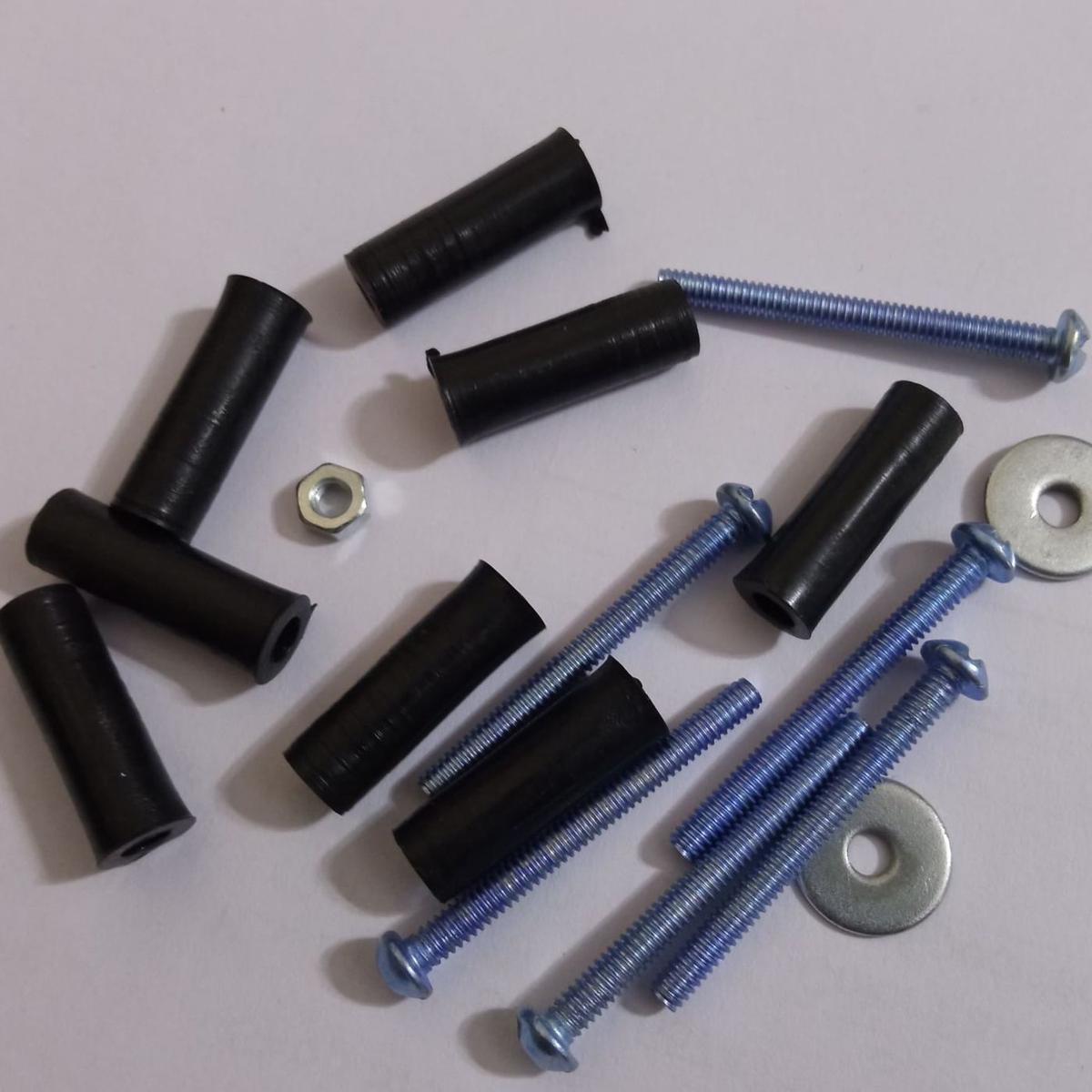Picture of 6Pcs- PCB SPACER 20mm Plastic PCB Spacer 20mm Round Metric Insulation Spacer Non-Threaded ABS Plastic Spacer With Metal Screw Nut & Washer Tools Sets 