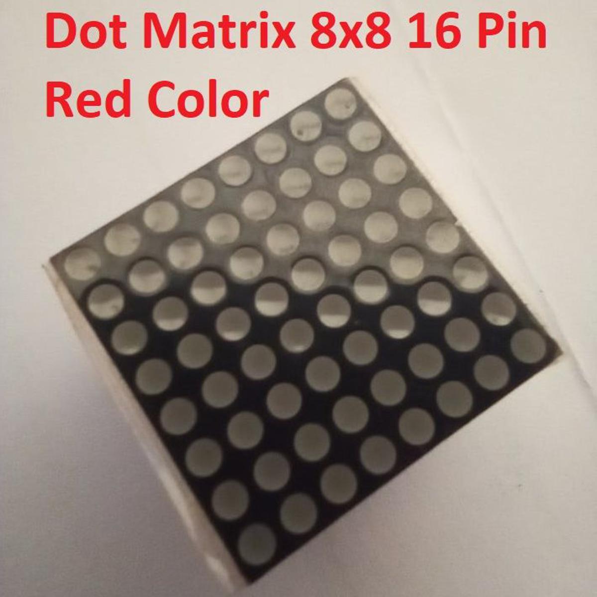 Picture of 788BS RED Color LED 20mm DOT Matrix Round Dot 8x8 1.9mm LED 16 Pin Leads Common Anode 7 Segment Display For Panel Moving Text Massage Arduino