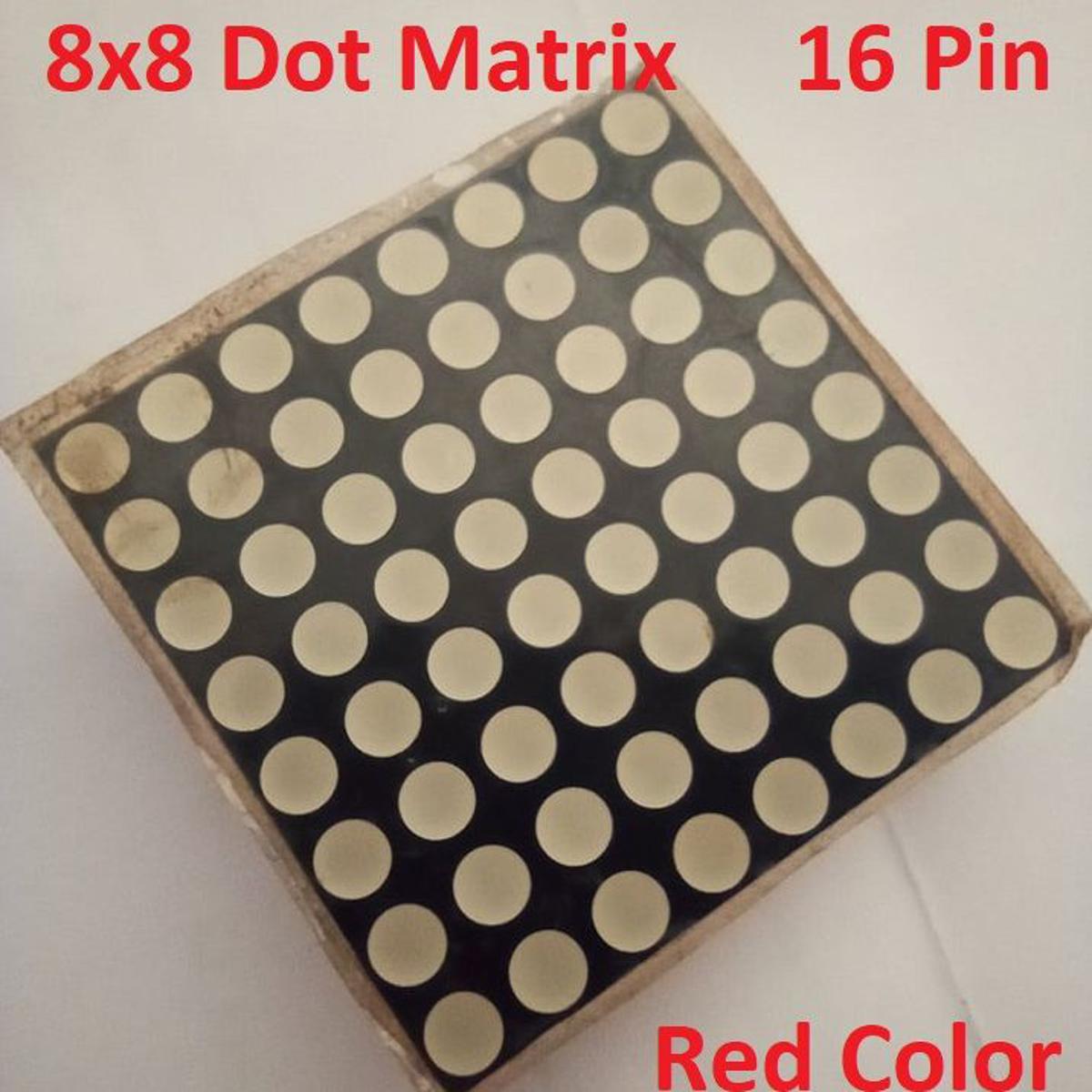 Picture of 1588BS RED Color LED 38mm DOT Matrix Round Dot 8x8 3.75mm LED 16 Pin Leads Common Anode 7 Segment Display For Panel Moving Text Massage Arduino