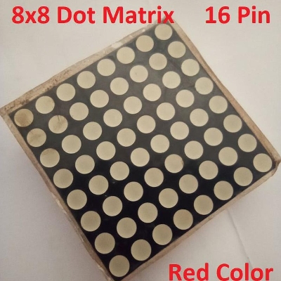 Picture of 1588BS RED Color LED 38mm DOT Matrix Round Dot 8x8 3.75mm LED 16 Pin Leads Common Anode 7 Segment Display For Panel Moving Text Massage Arduino