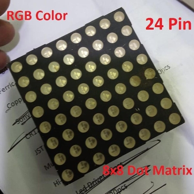 Picture of 2088CDEG RGB LED 60mm DOT Matrix Round Dot 8x8 5mm RGB LED 24 Pin Leads Common Anode 7 Segment Display For Panel Moving Text Massage Arduino - Multi Plug - Multi Plug