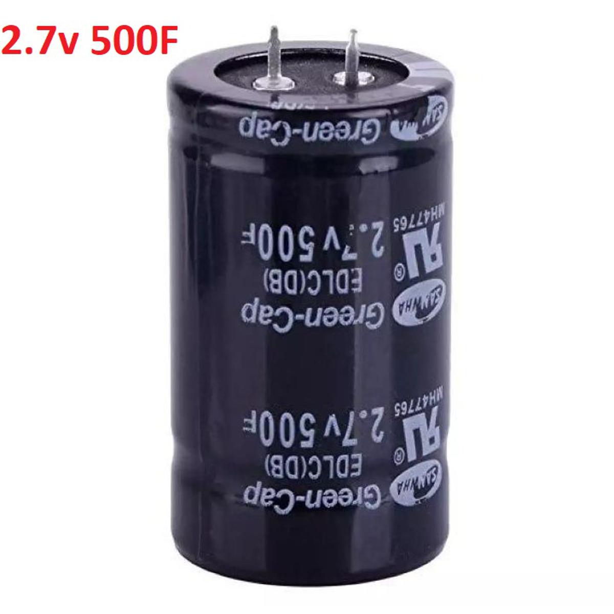 Picture of SUPPER FARAD CAPACITOR 500F 2.7V 35x60mm Super Capacitor Ultra Capacitor Supper Farad Capacitor Vehicle Rectifier 500F Capacitors 2.7V 2Pin Leads 