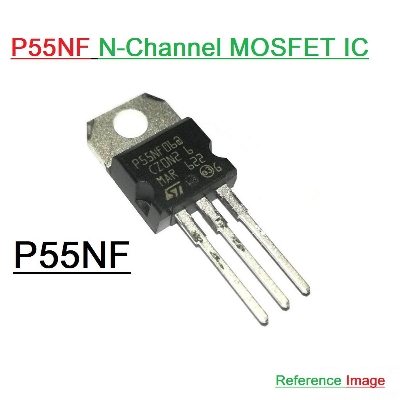 Picture of P55NF06 IC STP55NF06 55NF06 55N06 MOSFET 55A 60V 95W N-Channel TO-220 3 Pin Leads MOSFET IC 