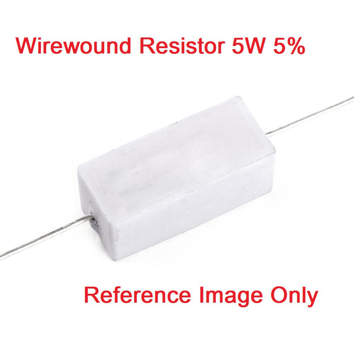 Picture of 5Pcs- 5Watt 470 Ohm Resistor WIREWOUND 470 Ohm 5W Resistor Ceramic Cement Wirewound Resistor 470 Ohm 5 Watt Wire Wound Fixed Cement Resistor 5% Tolerance 2 Pin Leads