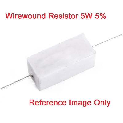 Picture of 5Pcs- 5Watt 470 Ohm Resistor WIREWOUND 470 Ohm 5W Resistor Ceramic Cement Wirewound Resistor 470 Ohm 5 Watt Wire Wound Fixed Cement Resistor 5% Tolerance 2 Pin Leads