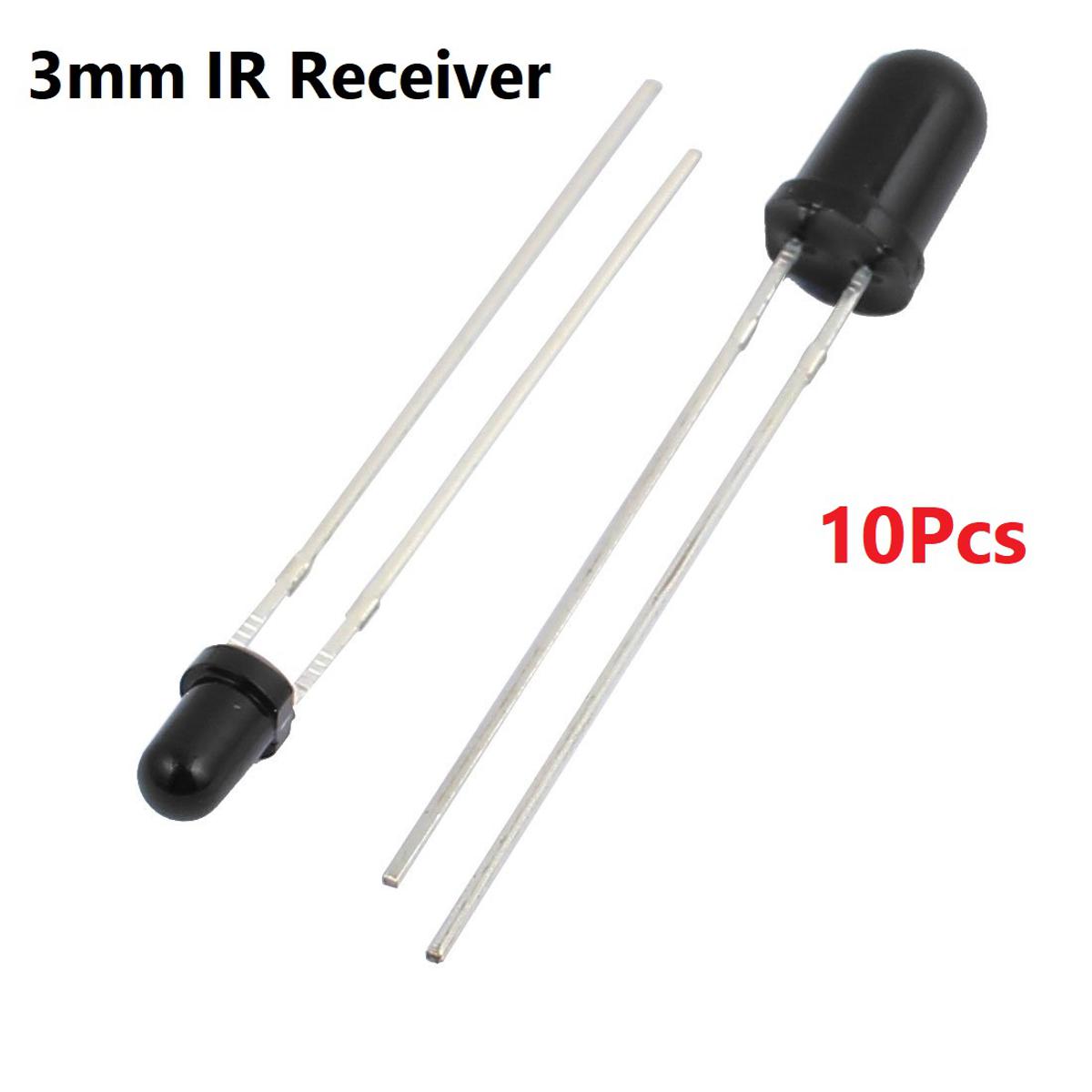 Picture of 10Pcs- BLACK 3mm IR RECEIVER LED Sensor 5mm 940nm IR LED Light Infrared Receiver IR LED Sensor IR Bulb Light 5mm IR LED Light Receiver For IR Remote Receiver