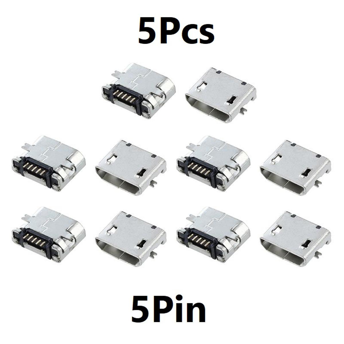 Picture of 5Pcs- 5Pin MICRO USB SMD TYPE-B Micro USB Female Socket Type B 5Pin SMT SMD Power Jack Connector Panel Mount For Charging Socket Mobile LED Lights