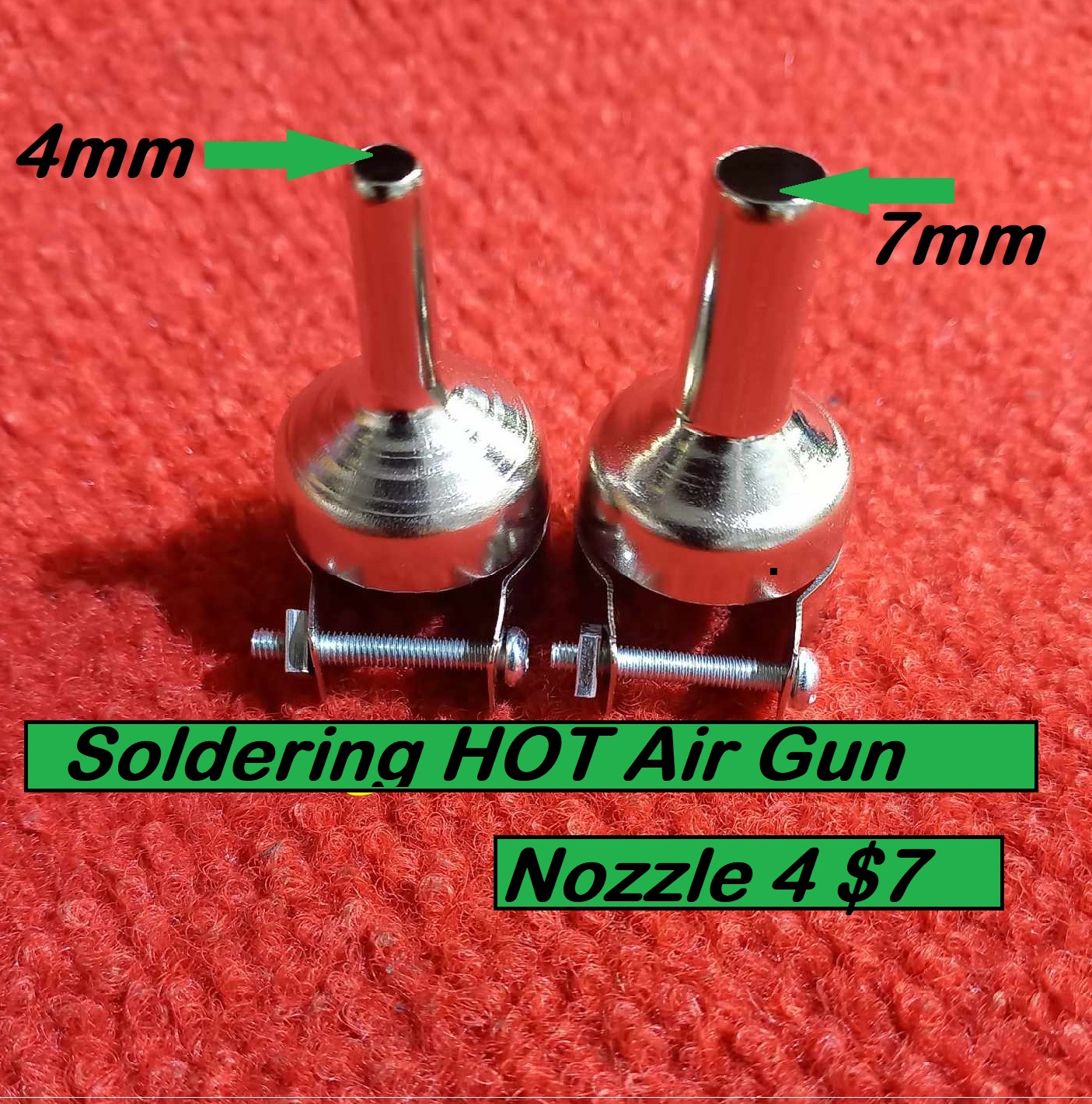 Picture of 2Pcs- Hot Gun Nozel 4mm 7mm 2Pcs Set Round Hot Gun Machine Nozzles Straight Heat Nozzles Hot Gun Machine Nozel Air Machine Hot Gun Nozel Welding Tools Sets