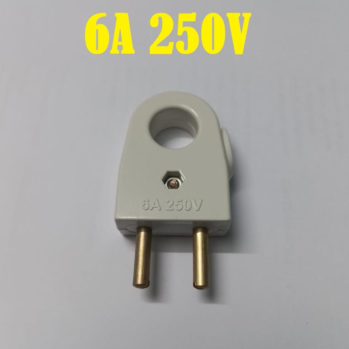 Picture of HOLE With Electrical Power Plug AC 250V 6A 2 Pin European Standard EU Male Plug Power Adapters Power Connector Cable Cord Male Plug Socket Plug Adapters Detachable Plug