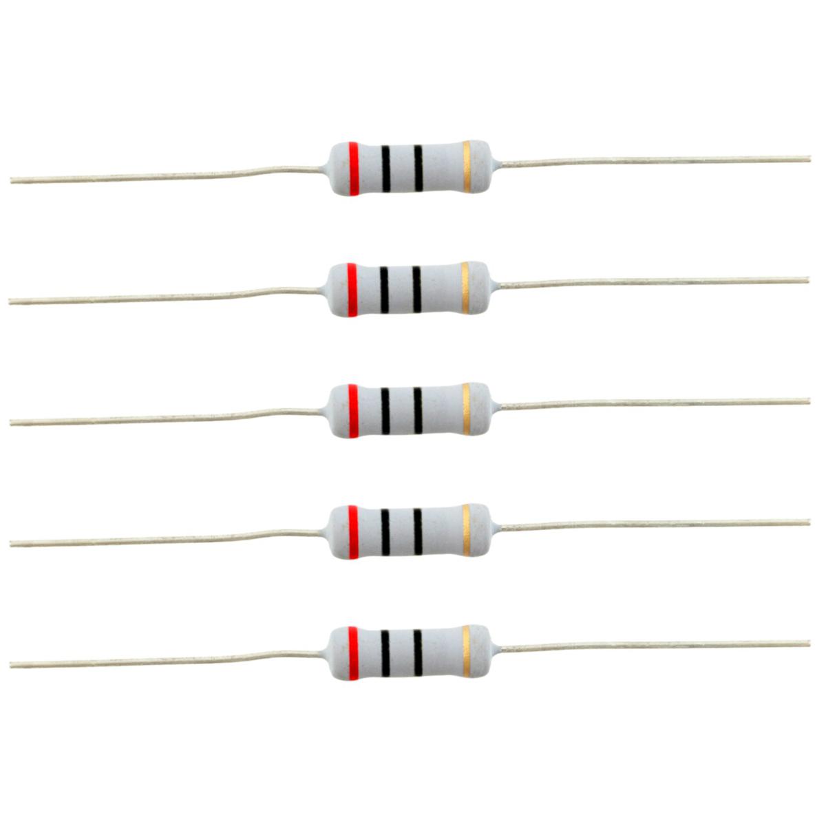 Picture of 10pcs- 2Watt 6.8 Ohm Resistor Power Resistor 2W Resistor 6.8 Ohm Metal Film Resistor 6.8 Ohm Resistor 2 Watt Metal Oxide Film Axial 2 Pin Leads ±5% Tolerance Resistor
