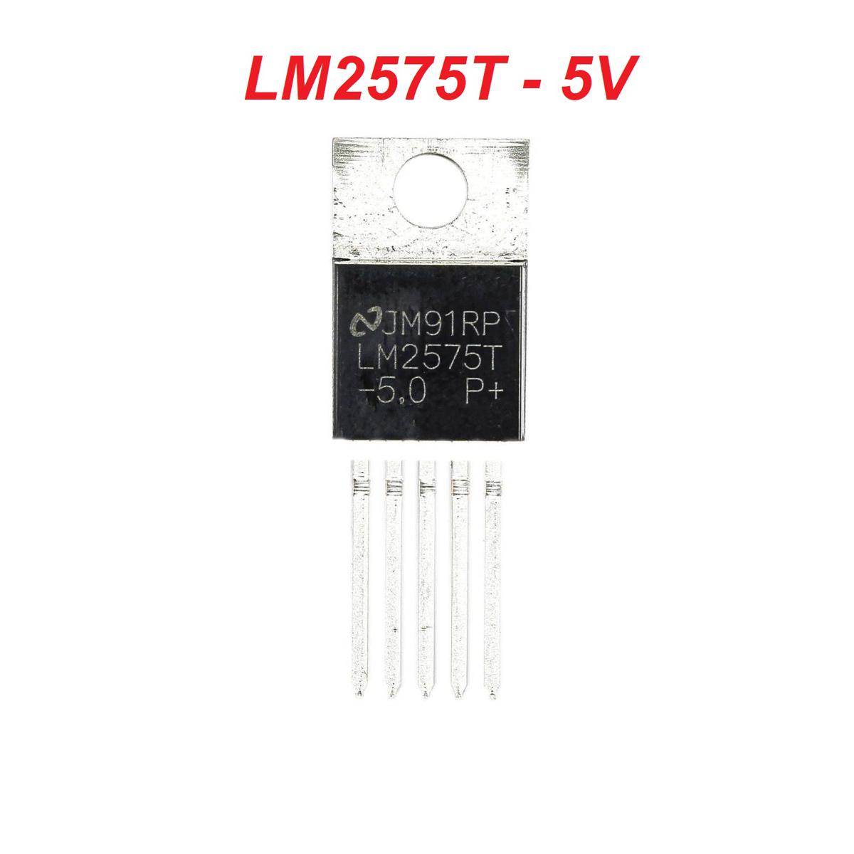 Picture of FIXED 5V  LM2575 IC LM2575 Voltage Regulator LM2575 Buck Converter IC 5V Fixed 3A Buck IC Max Input 40V Max Output Fixed 5V Step Down Voltage Regulator IC 5 Pin Leads TO-220-5