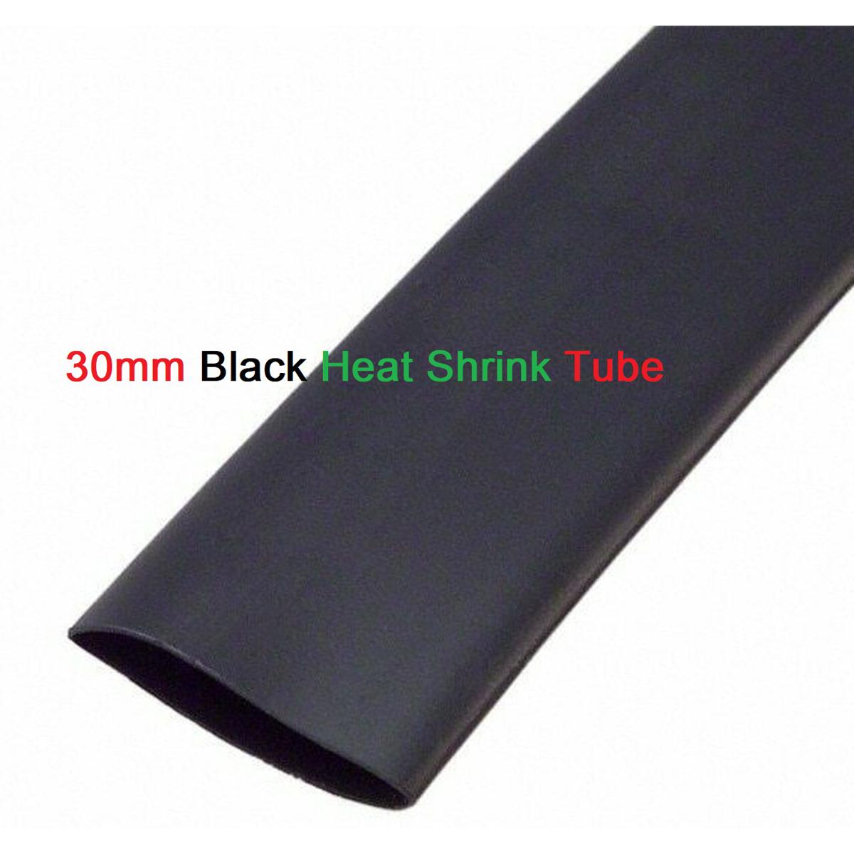 Picture of 3 Feet- 30mm Heat Shrink Tube 30mm Black Heatshrink Tubing Shrinkable Wrap Wire Cable Sleeve Set Heat Shrink Φ30mm Wire DIY Cables Connector Repair