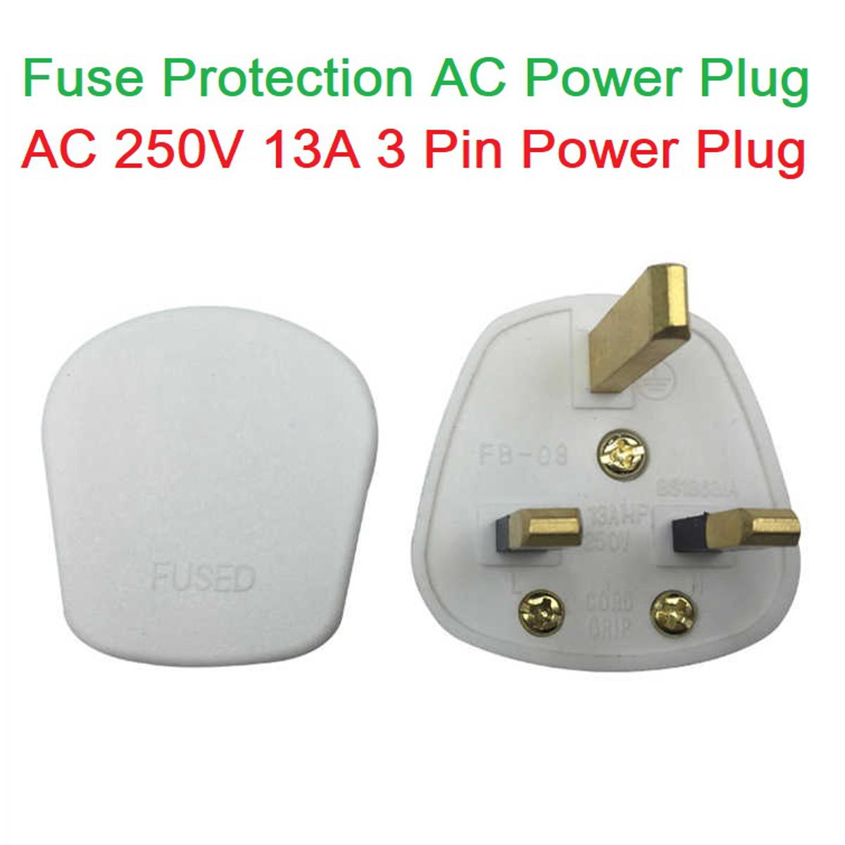Picture of 3Pin POWER PLUG FUSE Protection AC 250V 13A 3 Pin Power Plug Connector For 3 Pin Socket Rewireable 3 Prong UK Electrical Power Plug Male Adapter For Cables