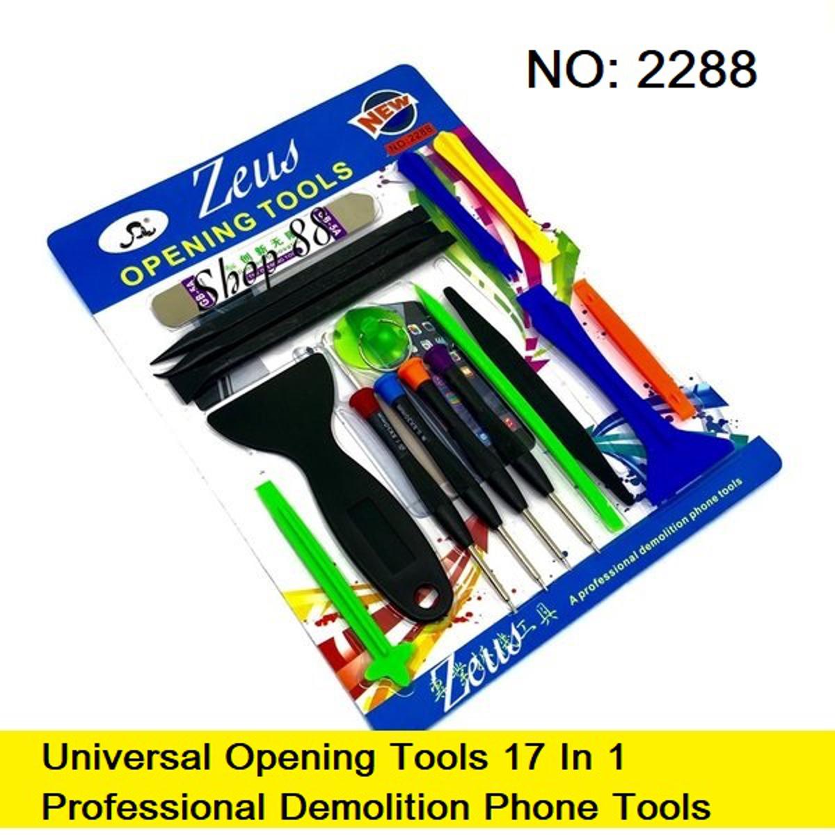 Picture of 2288 17 In 1 Universal Opening Tools 17 In 1 Professional Demolition Phone Tools Multifunction 17 In 1 Opening Tools Set For Smartphone Phone LCD Opening