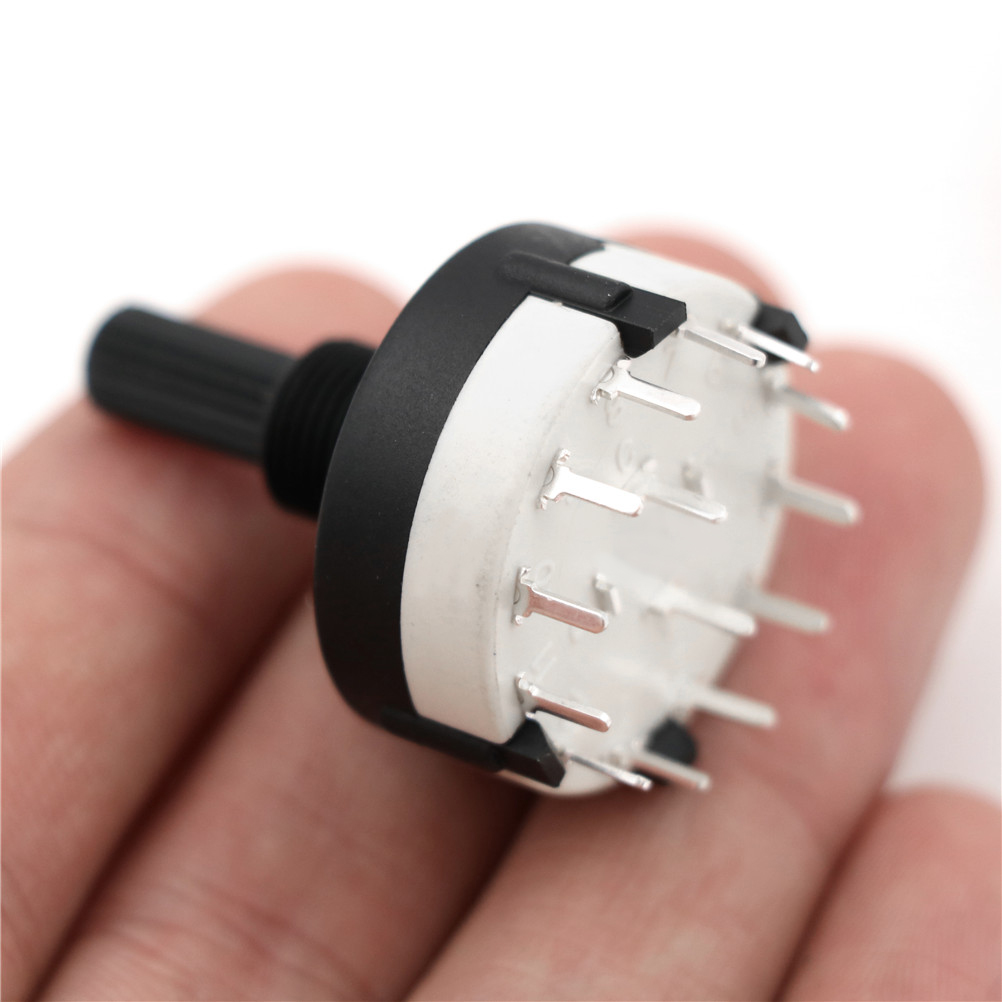 Picture of RS26 Rotary Switch 1 Pole Position 12 Selectable Band Rotary Channel Selector Switch Single Deck Volume Switches Panel Mount Variable Resistors
