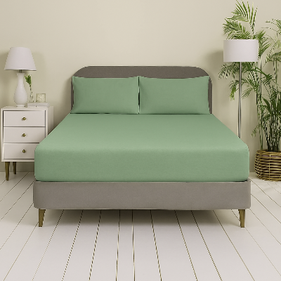 Allora Cotton Fitted Bed Sheet – Deep Green ALLORA BDonline shop bangladeshothoba.com