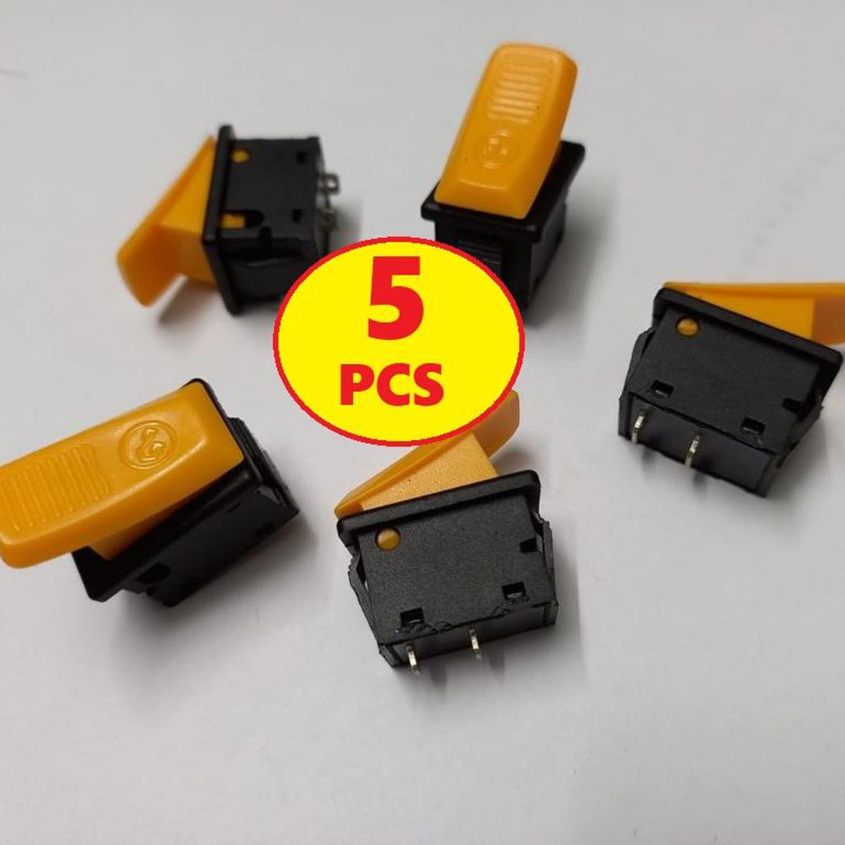 Picture of 5Pcs- YELLOW CAP Horn Switch DC 12V 10A 24V 5A 2 Pin Momentary Horn Push Switch On Off RESET Switch SPST Universal Horn Switch For Bike Car Trucks Bus Motorcycles E-Bike Auto