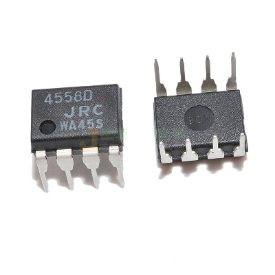 Picture of A CLASS 4558 IC 4558D IC JRC4558 JRC4558D OPAMP Chip IC 8 Pin Leads DIP-8 Dual In Line Package Chip