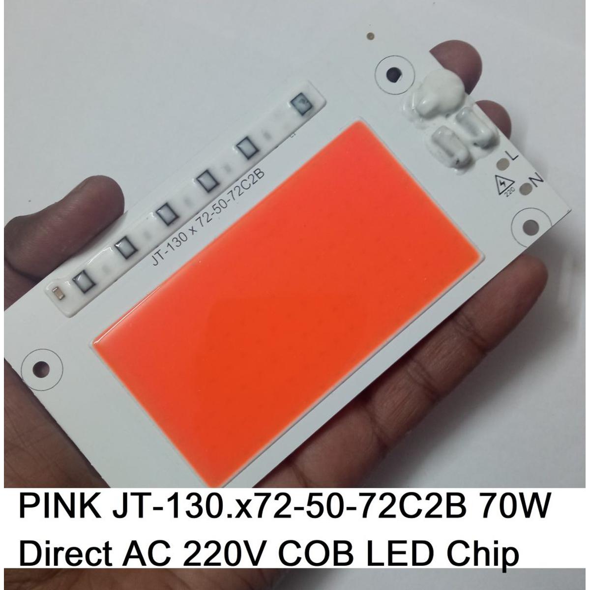 Picture of PINK Color JT-130.x72-50-72C2B 70W Direct AC 220V 70W Size 130x72mm COB SMD LED Light Chip Pink  COB LED Light 220V COB LED Light 70W COB Light COB LED Chip 220V COB LED Chip 70W Light Bulbs