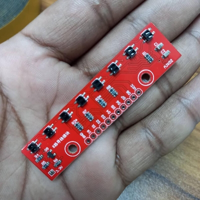 Picture of QTR-8RC 8 Channels Digital Infrared Reflectance Sensor Array QTR-8RC IR Infrared Line Tracking QTR 8RC 8 Channel Sensor Array HYS301 Line Following Sensor Module For Arduino 11 Pin Leads