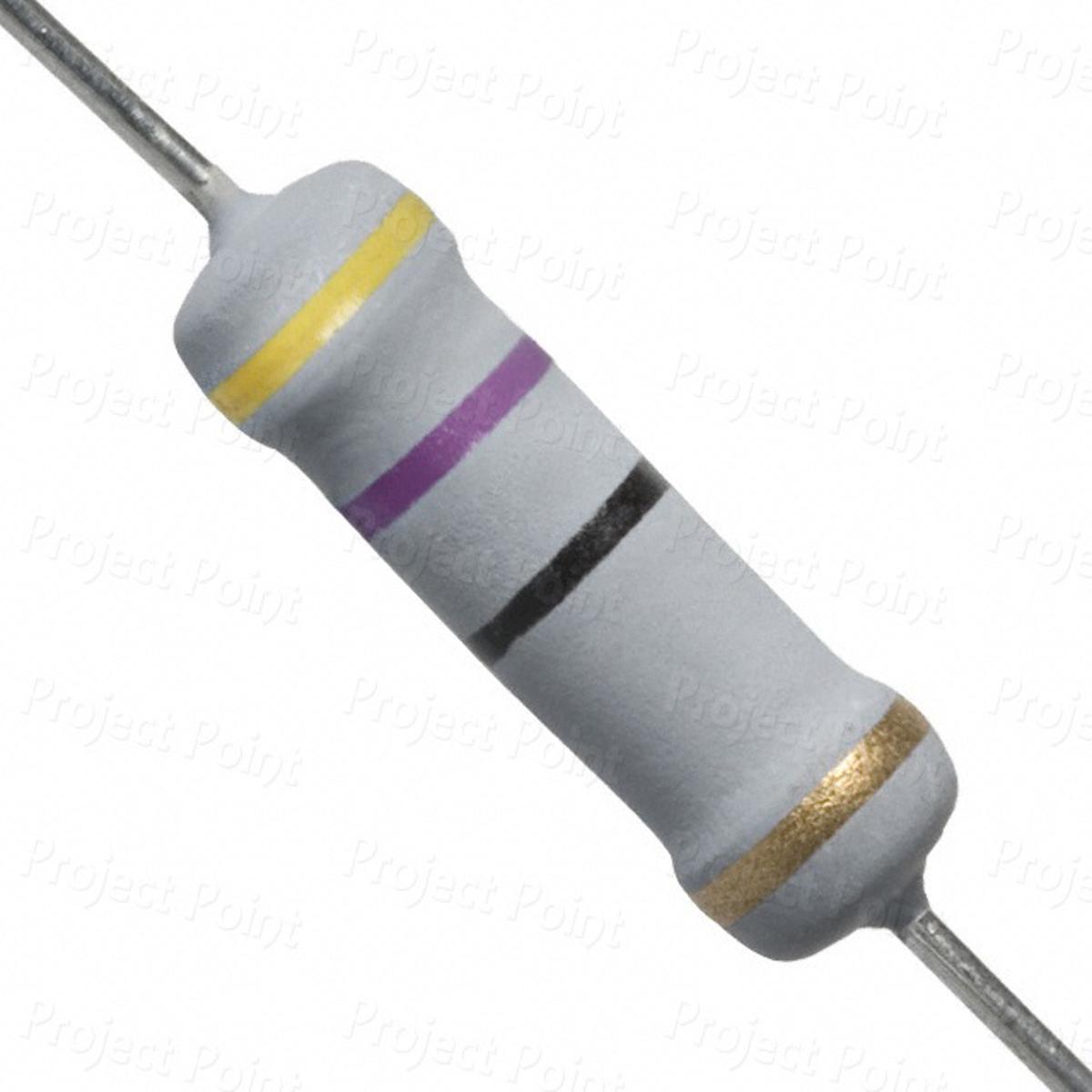 Picture of 10Pcs-2Watt 47 Ohm Resistor Power Resistor 2W 47 Ohm Metal Film Resistor 47 Ohm Resistor 2 Watt Metal Oxide Film Leads ±5% Tolerance 2 Pin Leads