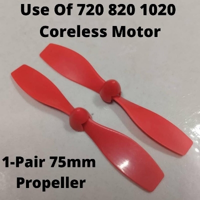 Picture of 1Pair- 75mm Blade Fan DC 720 820 1020 Motor Blade Mini Fans 75mm 2.95 Inch Fan 1mm Shaft Motor