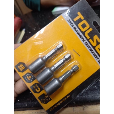 Picture of 3pcs Magnetic Nut Socket Set Hexagonal Wrench 8mm Total Length Of Adapter 48mm With Strong Magnetic Set