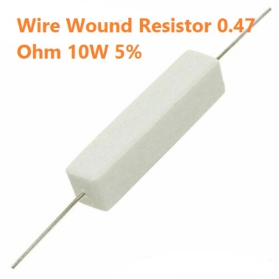 Picture of 2Pcs- 10Watt 47 Ohm Resistor WIREWOUND 47 Ohm 10W Resistor Ceramic Cement Wirewound Resistor 47 Ohm 10 Watt Wire Wound Fixed Cement Resistor 5% Tolerance 2 Pin Leads