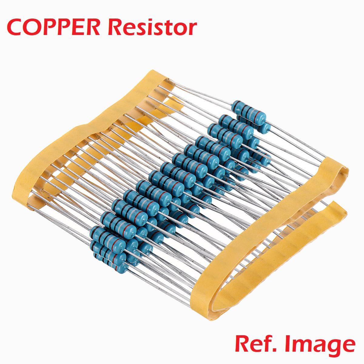 Picture of 50Pcs- Tolerance 1% 68K Ohm COPPER Resistor 68k Ohm Carbon Film Resistor 68k Ohm 1/4W Resistance 0.25 Watt Fixed Resistors Passive Components Parts 2 Pin Leads