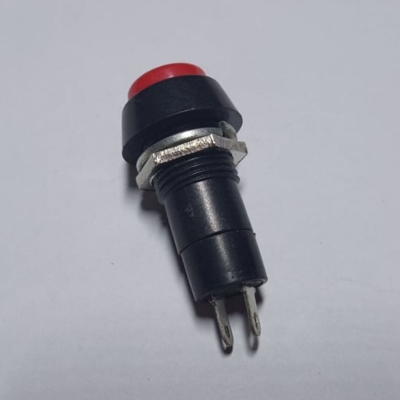 Picture of 50Pcs- Click Switch PBS-11 SELF-LOCK AC 250V 3A 2 Pin Leads On Off SPST RED CAP Self-Locking Plastic Push Button Switch Latching Switches