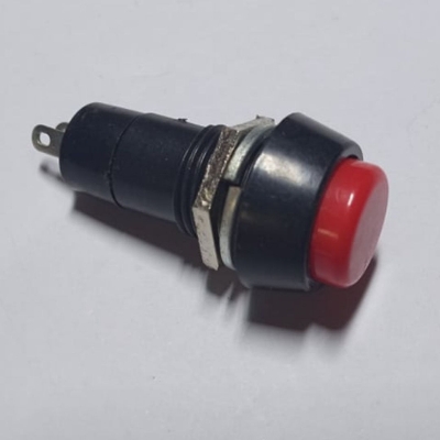 Picture of 50Pcs- Click Switch PBS-11 SELF-LOCK AC 250V 3A 2 Pin Leads On Off SPST RED CAP Self-Locking Plastic Push Button Switch Latching Switches