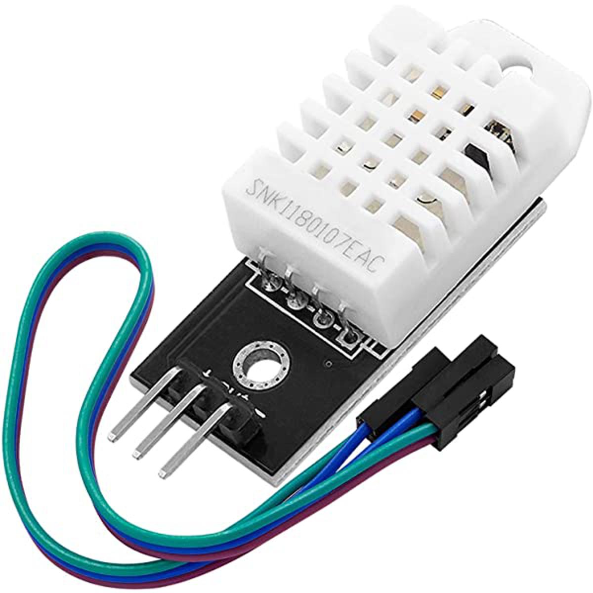 Picture of DHT22 DHT-22 DC 3.3V-5V 3 Pin Temperature And Relative Humidity Sensor AM2302 Module With Matching Doupont Cable Digital Temperature Humidity Sensor Module For Arduino DIY