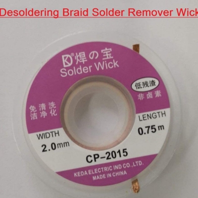 Picture of Solder Remover WICK Desoldering Braid Wick Width 2mm Length 0.75m Electronics BGA SMD Components Repair Desoldering Wick Braided Copper Remover