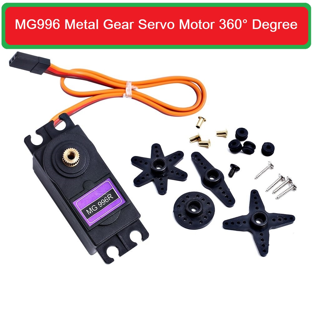 Picture of MG996R Servo Motor Large Torque DC 4.8V 7.2V Metal Gear Servo Motor MG996 360 Degree Servo Motor Rotation Standard Quality With Cables MG996 Servo Motor 360 Degree Rotation