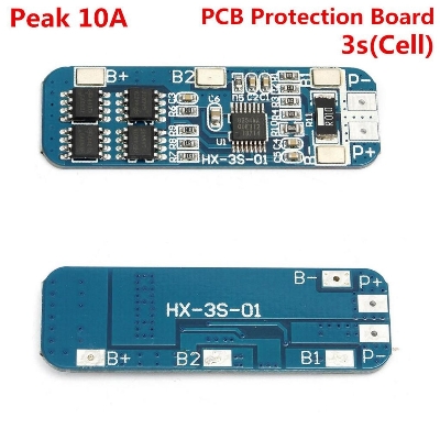 Picture of 4 IC 3S BMS BLUE 3S 12V BMS 10A BMS Circuit 18650 Battery Charger Module 11.1V 12.6V 10A 12V BMS Circuit Adapters