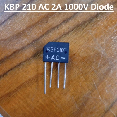 Picture of 3Pcs - KBP210 AC Bridge Rectifier Diode 1000V 2A KBP210 Bridge Rectifiers IC Diode 4 Pin Leads Chip For Generator Motor