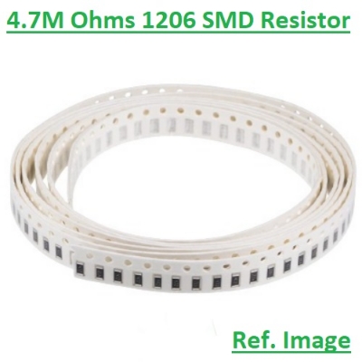 Picture of 15Pcs - SMD 4.7M Ohm Resistor 1206 Model Tolerance 5% Thick Film Chip Resistors SMD Resistor SMD 4.7M Resistor 1206 Resistor 2 Pin SMD Leads SMD 1206 Resistor 4.7M Ohm