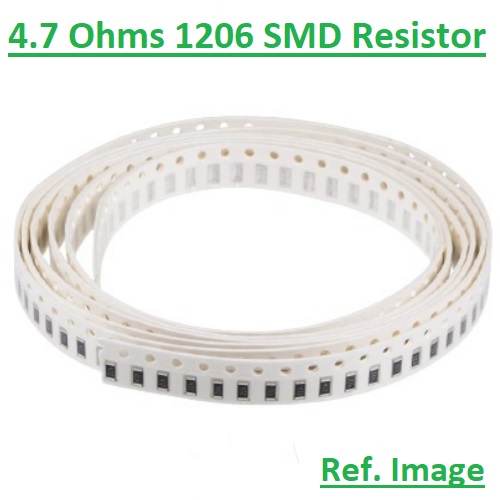 Picture of 15Pcs - SMD 4.7 Ohm Resistor 1206 Model Tolerance 5% Thick Film Chip Resistors SMD Resistor SMD 4.7 Ohm Resistor 1206 Resistor 2 Pin SMD Leads SMD 1206 Resistor 4.7 Ohm