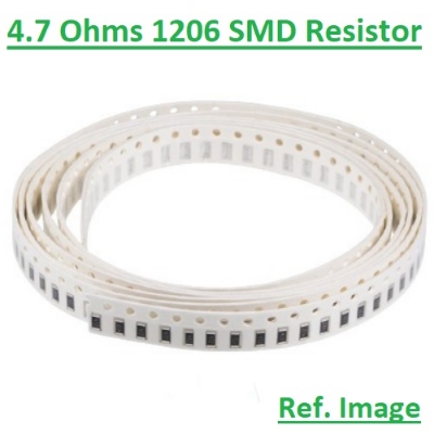 Picture of 15Pcs - SMD 4.7 Ohm Resistor 1206 Model Tolerance 5% Thick Film Chip Resistors SMD Resistor SMD 4.7 Ohm Resistor 1206 Resistor 2 Pin SMD Leads SMD 1206 Resistor 4.7 Ohm