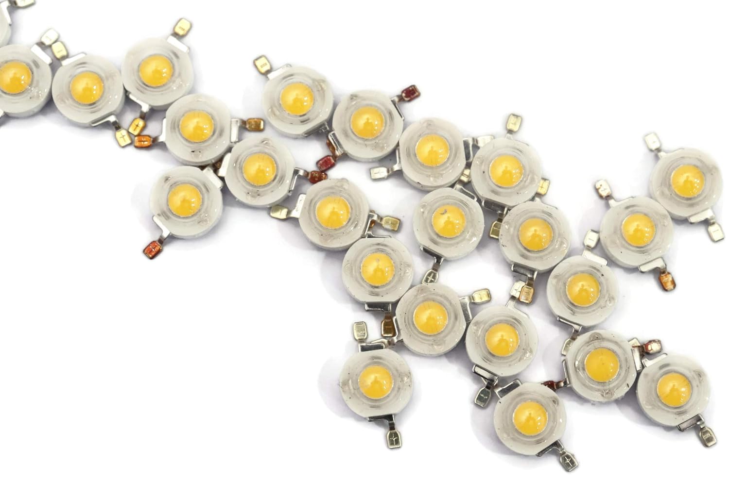 Picture of 50Pcs - WARM White 8mm Diameter WARM White Color 3W 3.7V Ultra Bright WARM White LED 3W COB LED SMD Chip 3.7V LED Light Bulbs WARM White Light 3W 3.7V COB LED Light WARM White Light