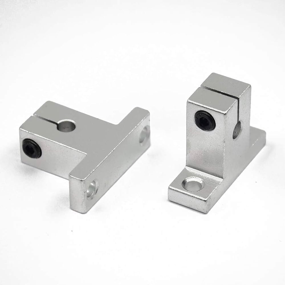 Picture of 2Pcs- SK8 Linear Rail Shaft Support Bracket 8mm Bore SK8 8mm Linear Bearing Rail Support XYZ Shaft Table CNC Bracket Linear Rail Shaft Rod Support End Support Shaft
