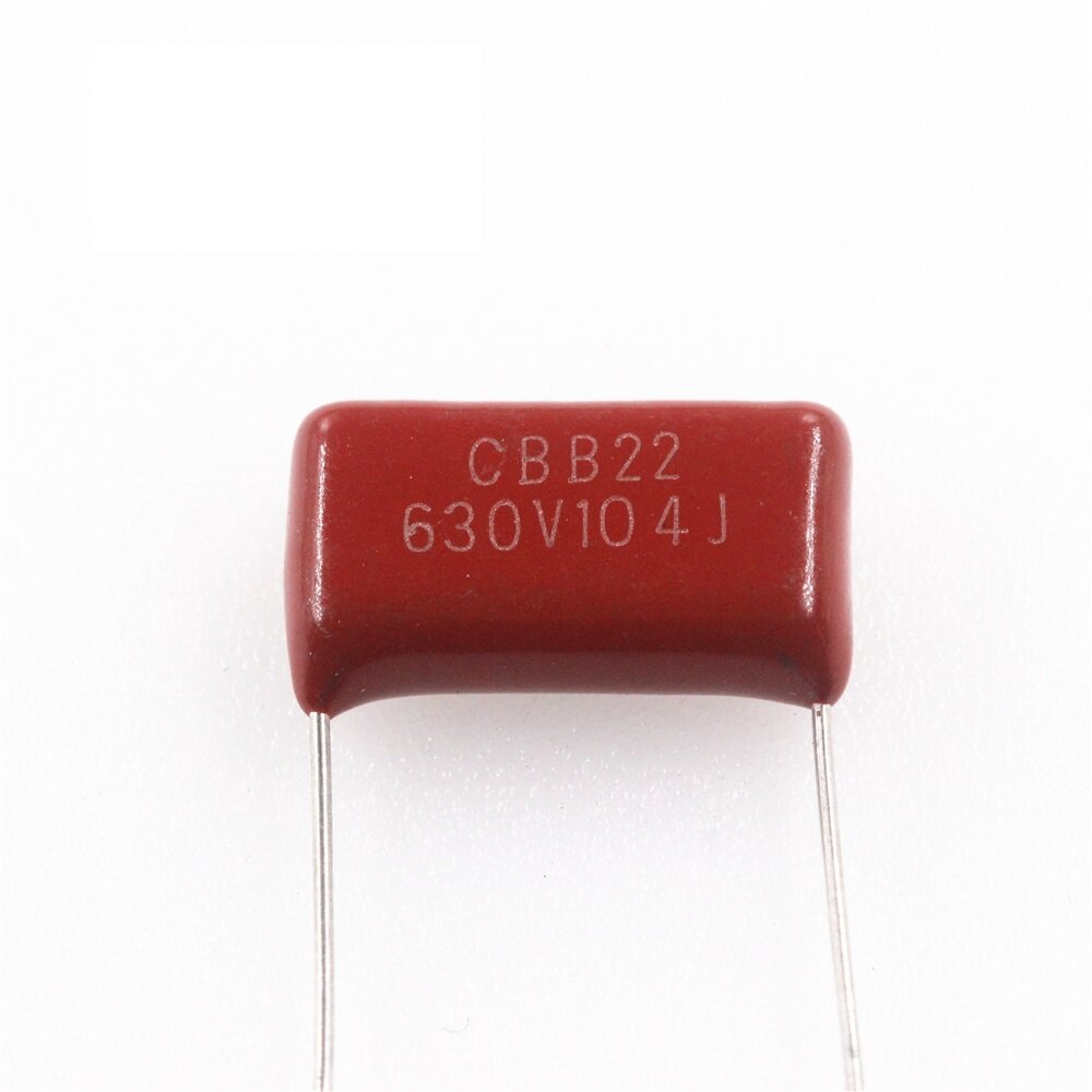 Picture of 5Pcs - METALLIZED 104K 104J 0.1uf 100nf 630V Metallized 104K 630V Polypropylene Capacitor 100nF Polyester Film Capacitors 2 Pin Leads Terminals Connections Leg