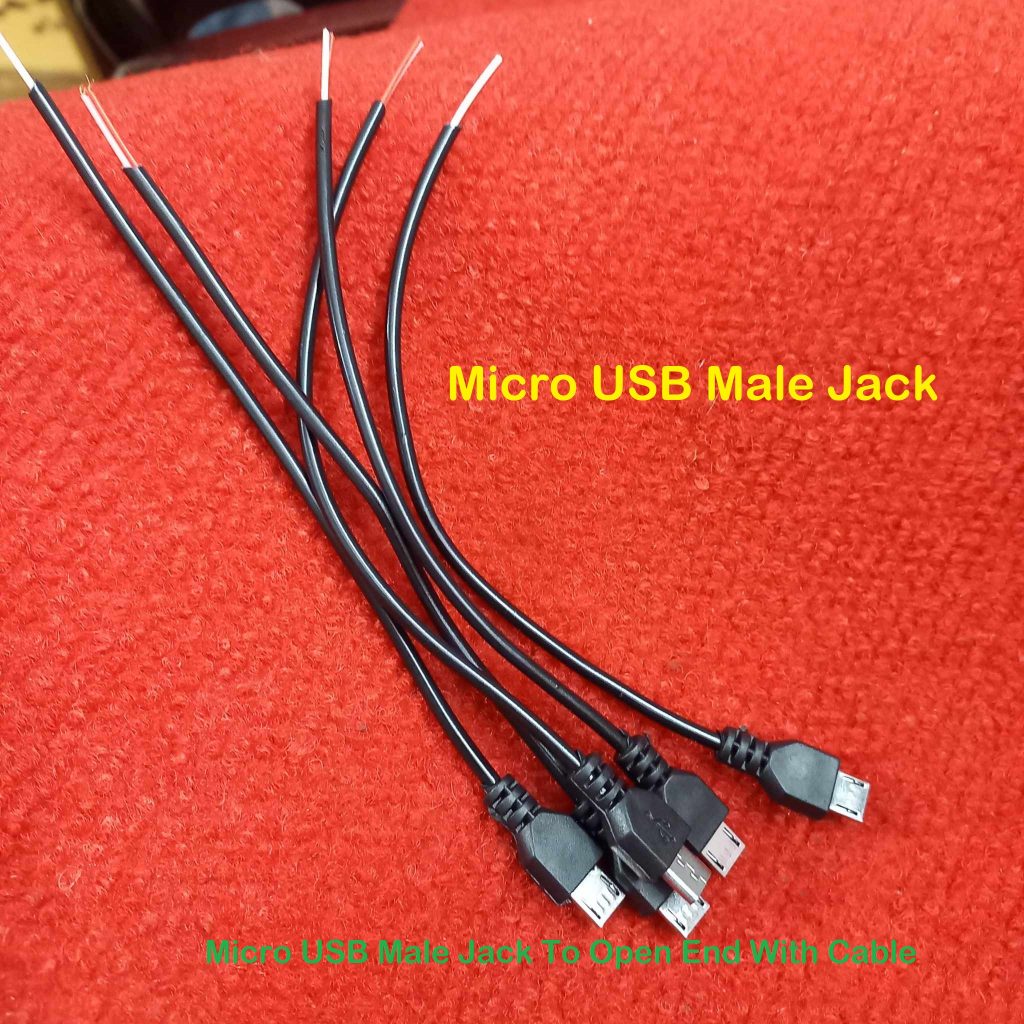 Picture of 5Pcs- MICRO USB MALE Jack With Cables Smart Work Panel Mount Micro USB Male Jack To Open End With Cable