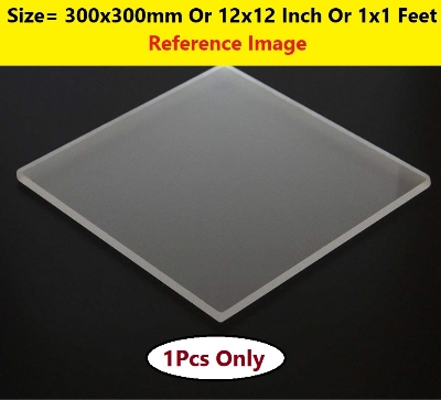 Picture of TRANSPARENT 5mm Acrylic Sheet 5mm Clear Plastic Sheet 5mm Thick Acrylic Sheets Cutting Size 300x300mm Or 12×12 Inch Or 1×1 Feet 12 Inch Acrylic Sheet Clear Perspex Acrylic Sheet 5mm Clear Acrylic Plexiglass